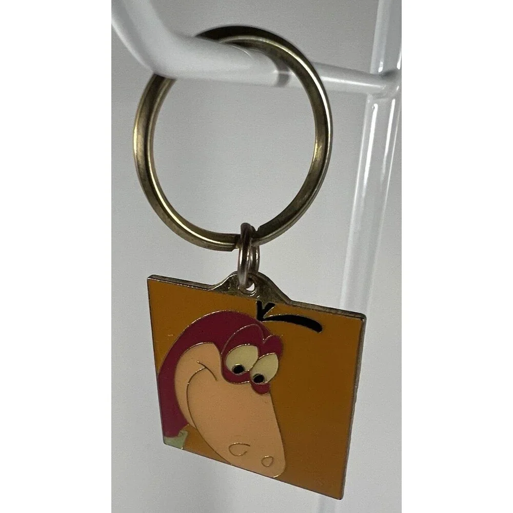 1994 HB Flintstones DINO dinosaur flat metal keyring key chain keychain 1.5